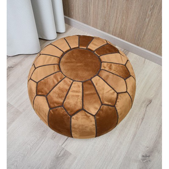 Velvet Pouffe – Karamelbruin