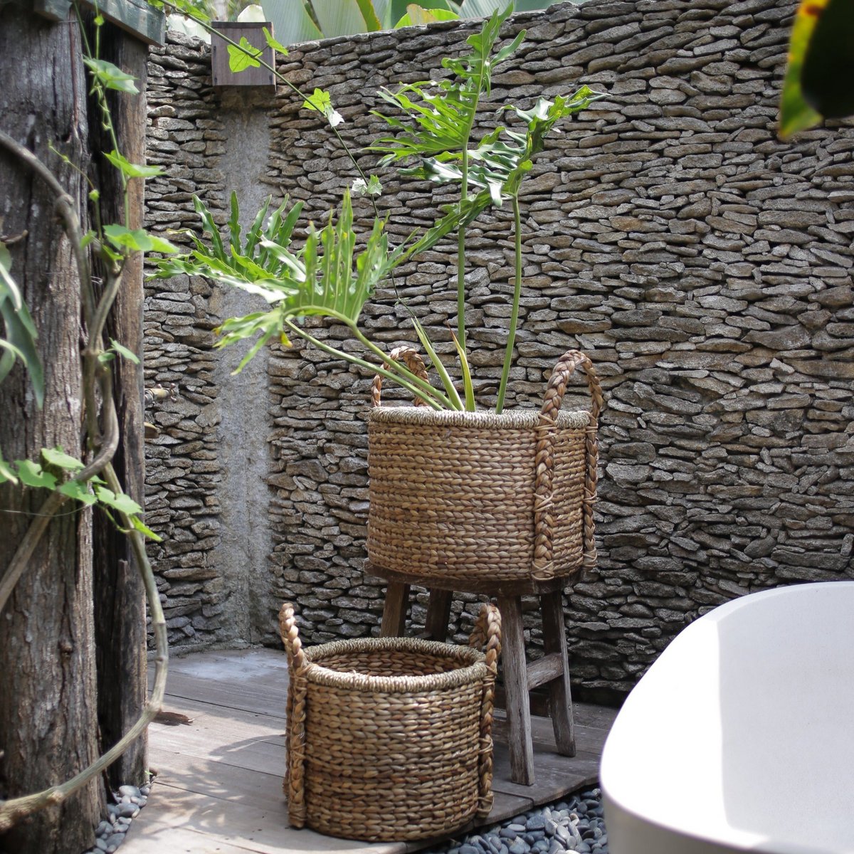 CANGGU Waterhyacint Mand – Plant-, Was- & Opbergmand 3 Maten
