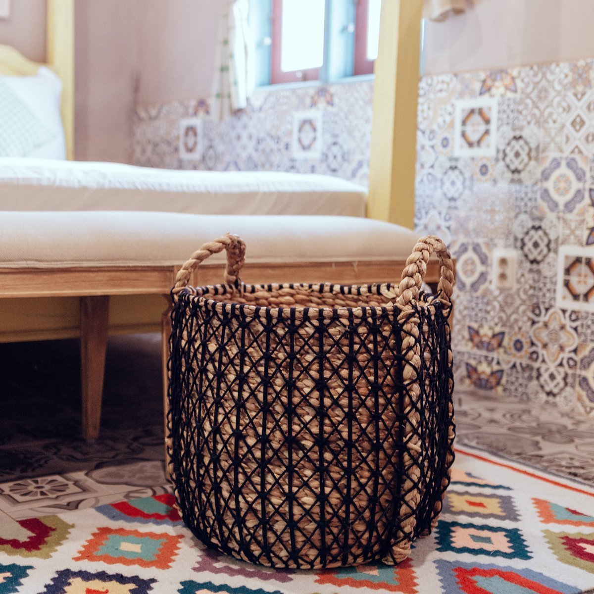 PRAYA Wasmand & Plantenmand – Gemaakt van Waterhyacint