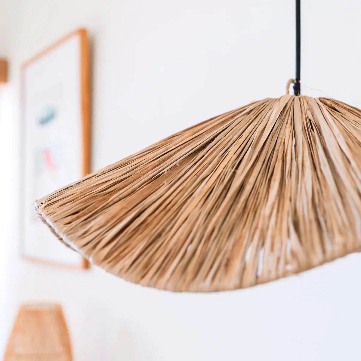 Raffia Hanglamp TAMPAH – Boho, Ø53 cm, Handgemaakt