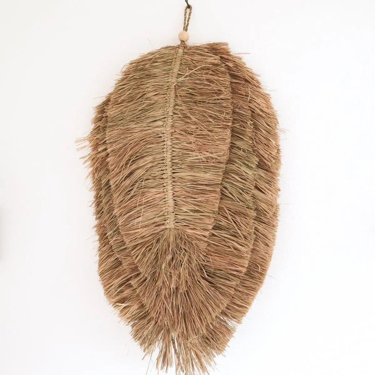 TIPIN Tropisch Wanddecor – Bladvormig, Handgeweven Raffia Ø50 cm