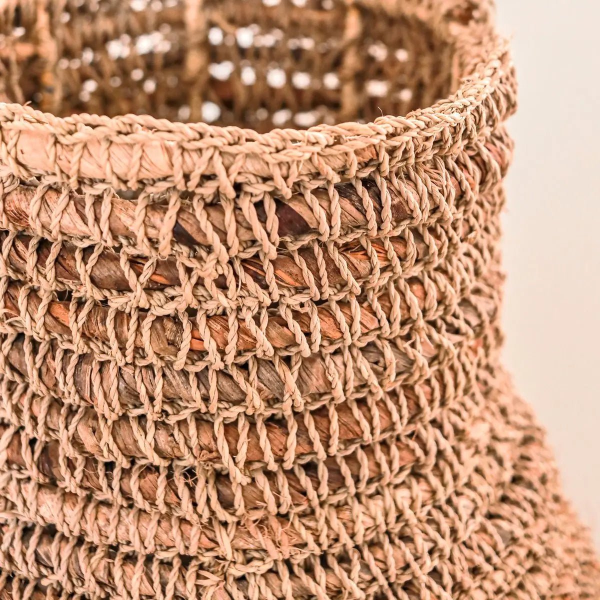 Boho Vaas SAKRA – Geweven Bananenvezels & Raffia