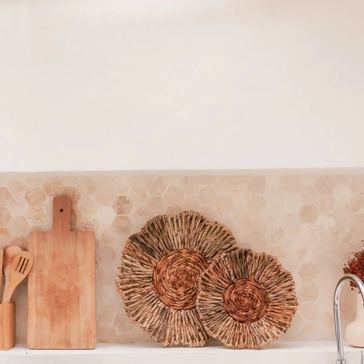 Wanddecor of Schaal MELAYA Wandmand van Bananenvezel 2 Maten