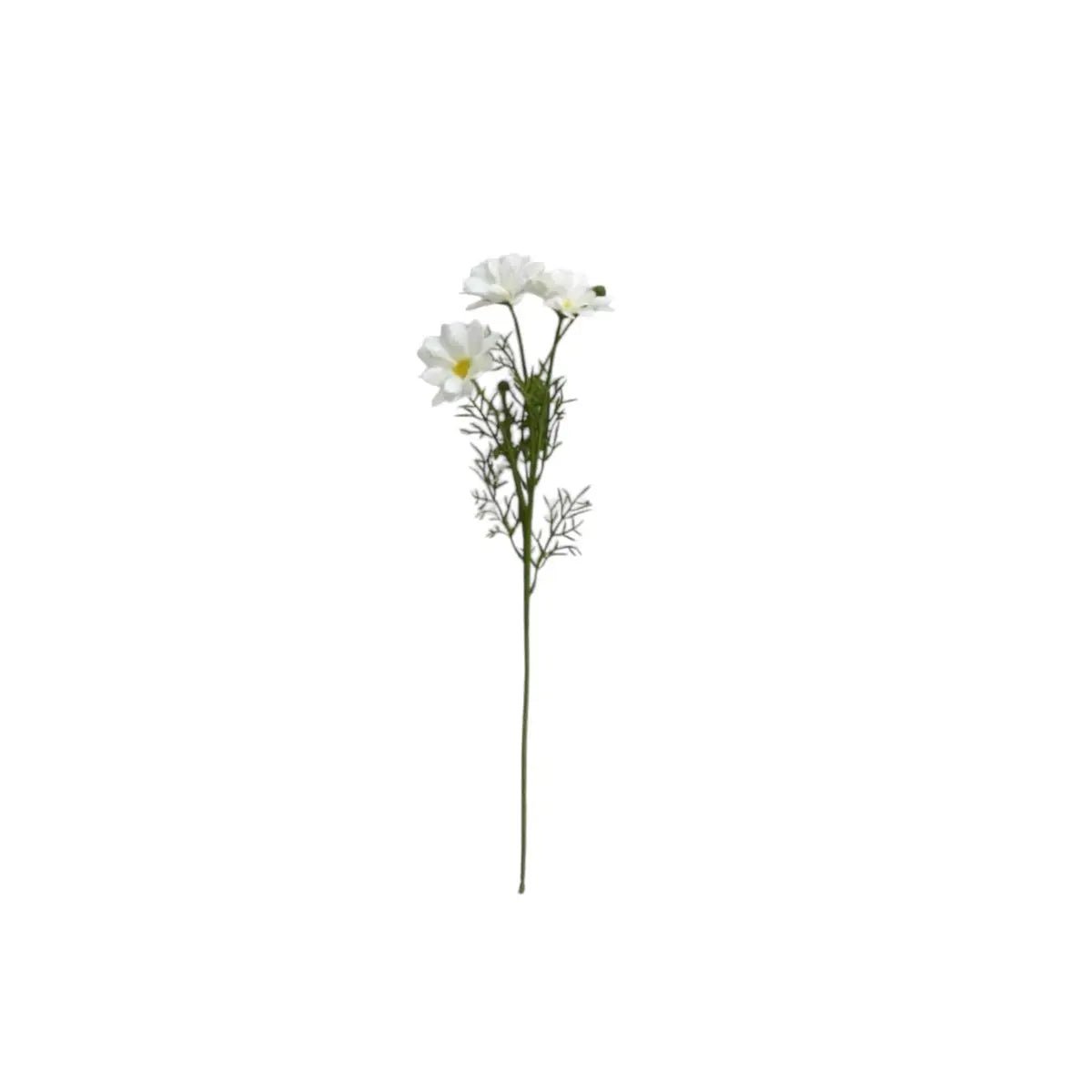 3D real touch chrysanthemum white | Zijden kunstbloem | Lengte 52cm 1stk
