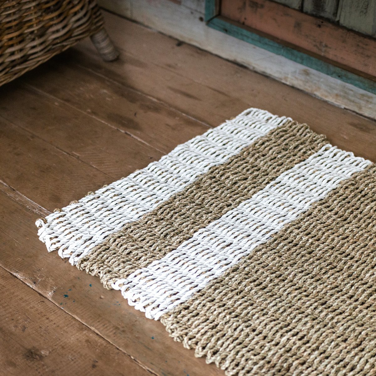 Zeegras Tapijt 120x60 cm – Gestreept Vloerkleed SEWU | Natuurlijk &amp; Handgemaakt