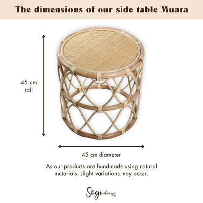 Rotan Bijzettafel MUARA – Rond Ø45 cm