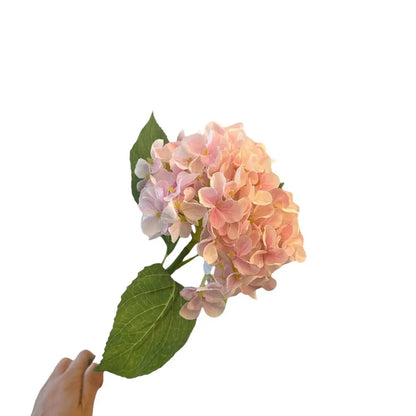 Kortstengelige frisse hortensia | Zijden kunstbloem | Lengte 47cm  1stk