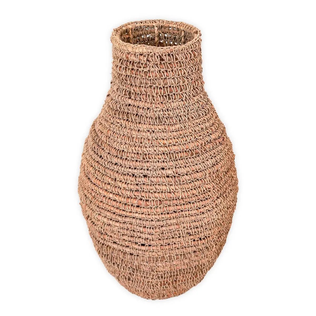 Boho Vaas SAKRA – Geweven Bananenvezels &amp; Raffia