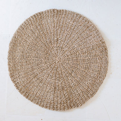 Rond Zeegrasvloerkleed 100-120 cm – Boho Stijl &amp; Handgeweven – LOKA Beige
