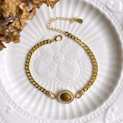 Kettingarmband met tijgeroogsteen
