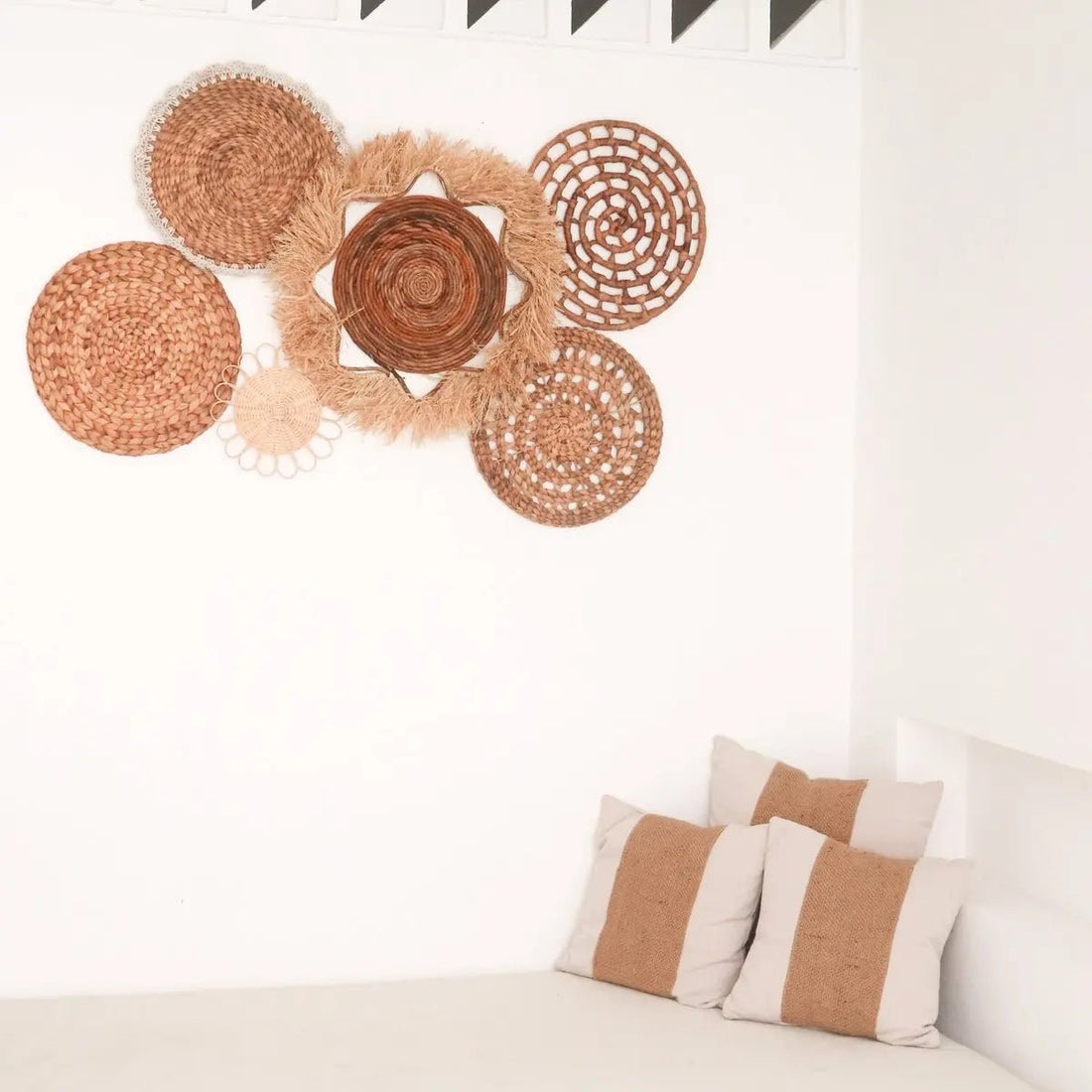 DALUM Boho Wanddecoratie – Set van 6 Natuurlijke Stukken