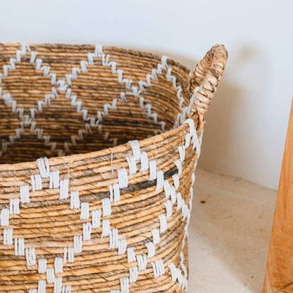 GANDARIA Boho Was-, Plank- &amp; Opbergmand – Bananenvezel (2 Maten)