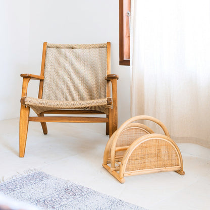 ALOR Rotan Krantenrek – Handgemaakte Boho Tijdschriftenhouder
