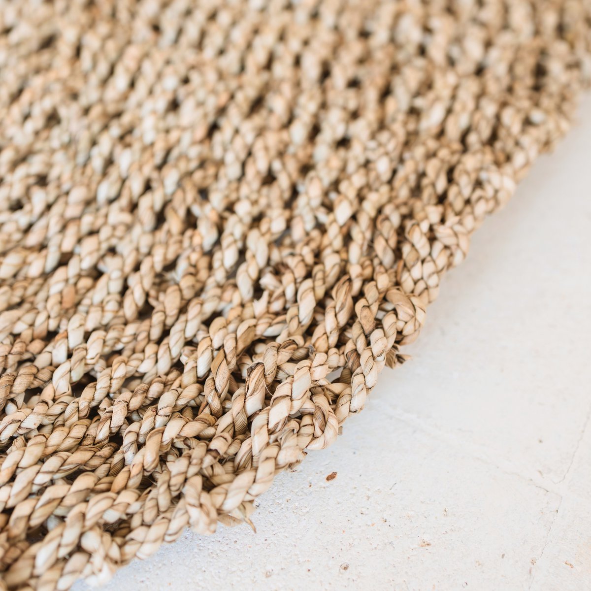 Rond Zeegrasvloerkleed 100-120 cm – Boho Stijl &amp; Handgeweven – LOKA Beige