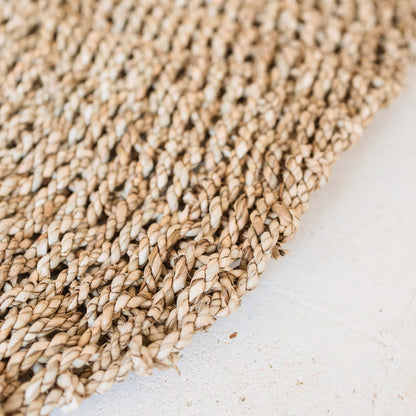 Rond Zeegrasvloerkleed 100-120 cm – Boho Stijl &amp; Handgeweven – LOKA Beige