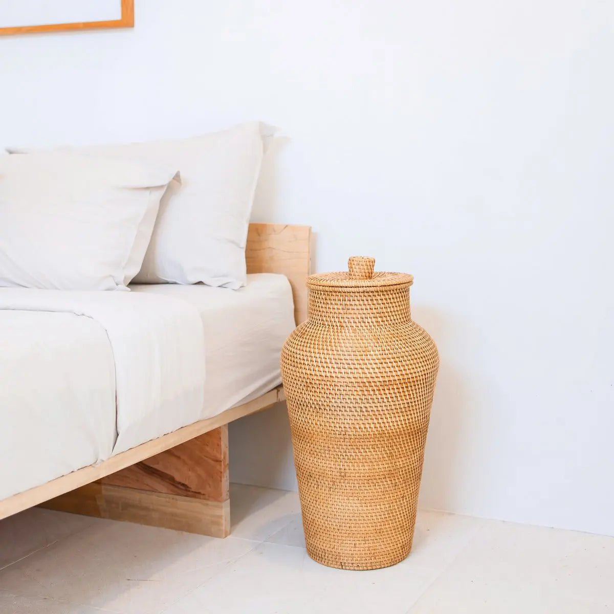 Rotan Vloervaas KIDUNG – Boho, Rond, Ø30 cm, Handgemaakt
