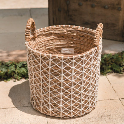 KERSO Boho Was-, Planten- &amp; Opbergmand – Bananenvezel (3 Maten)