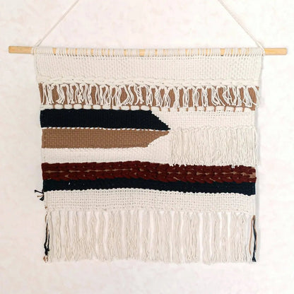 UDARA Makramee Wandbehang – Boho handgewebte Wanddekoration 120x95 cm