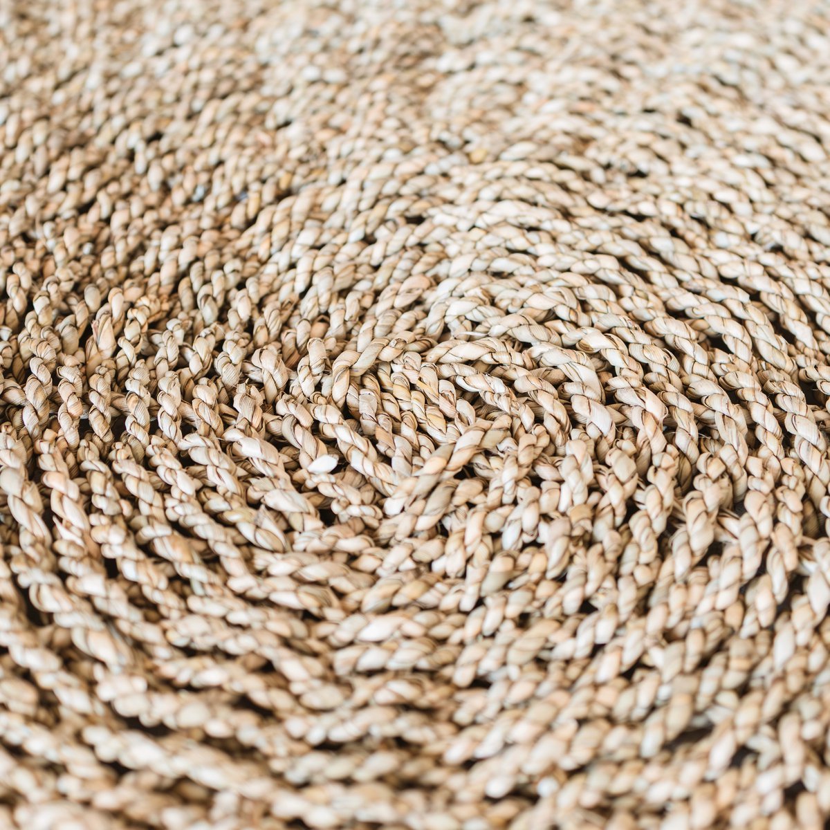 Rond Zeegrasvloerkleed 100-120 cm – Boho Stijl &amp; Handgeweven – LOKA Beige