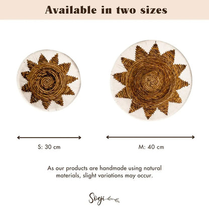 ADARI Ronde Boho Wandmand – Geweven Wanddecoratie met Sterpatroon
