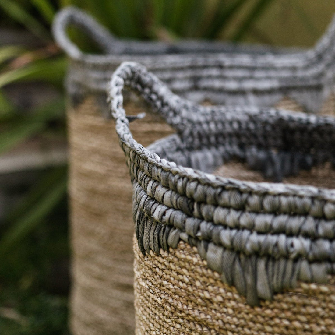 NIAS Grote Was-, Opberg- & Plantenmand – Grijs, Natuurlijke Vezels (2 Maten)