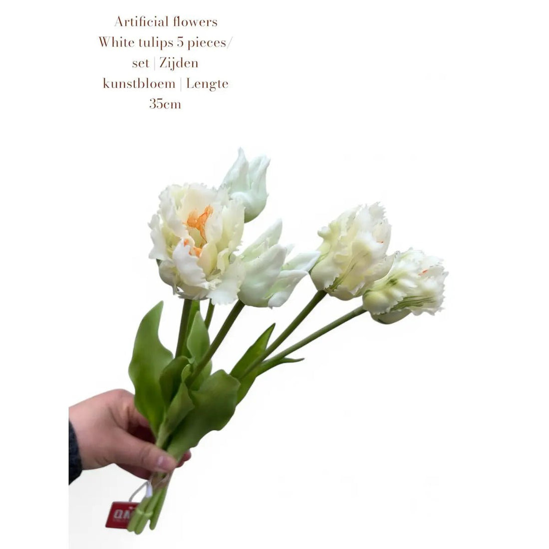 Artificial flowers  White tulips 5 stuks/set | Zijden kunstbloem | Lengte 35cm