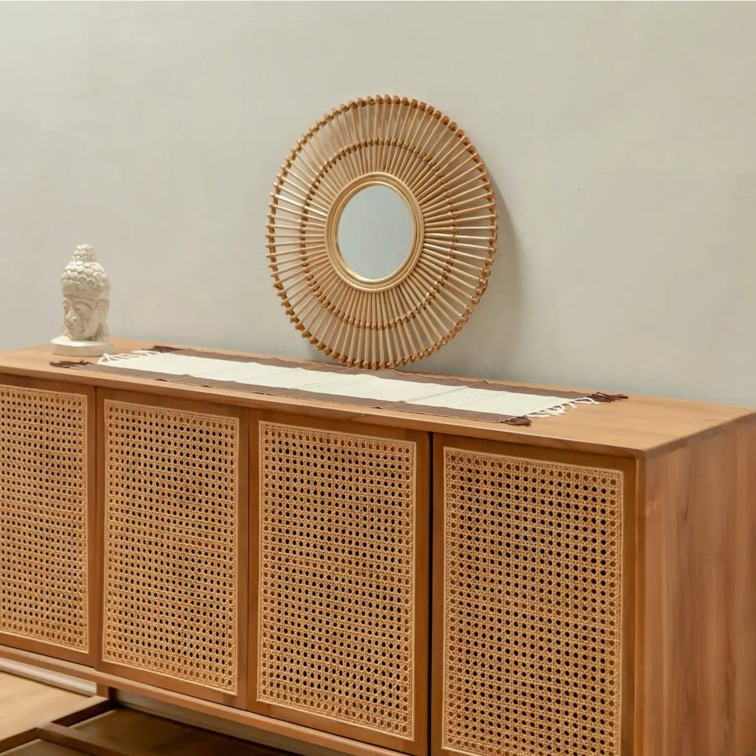 Wandspiegel BUMI – Ronde Rotan Spiegel, 58 cm, Handgemaakt