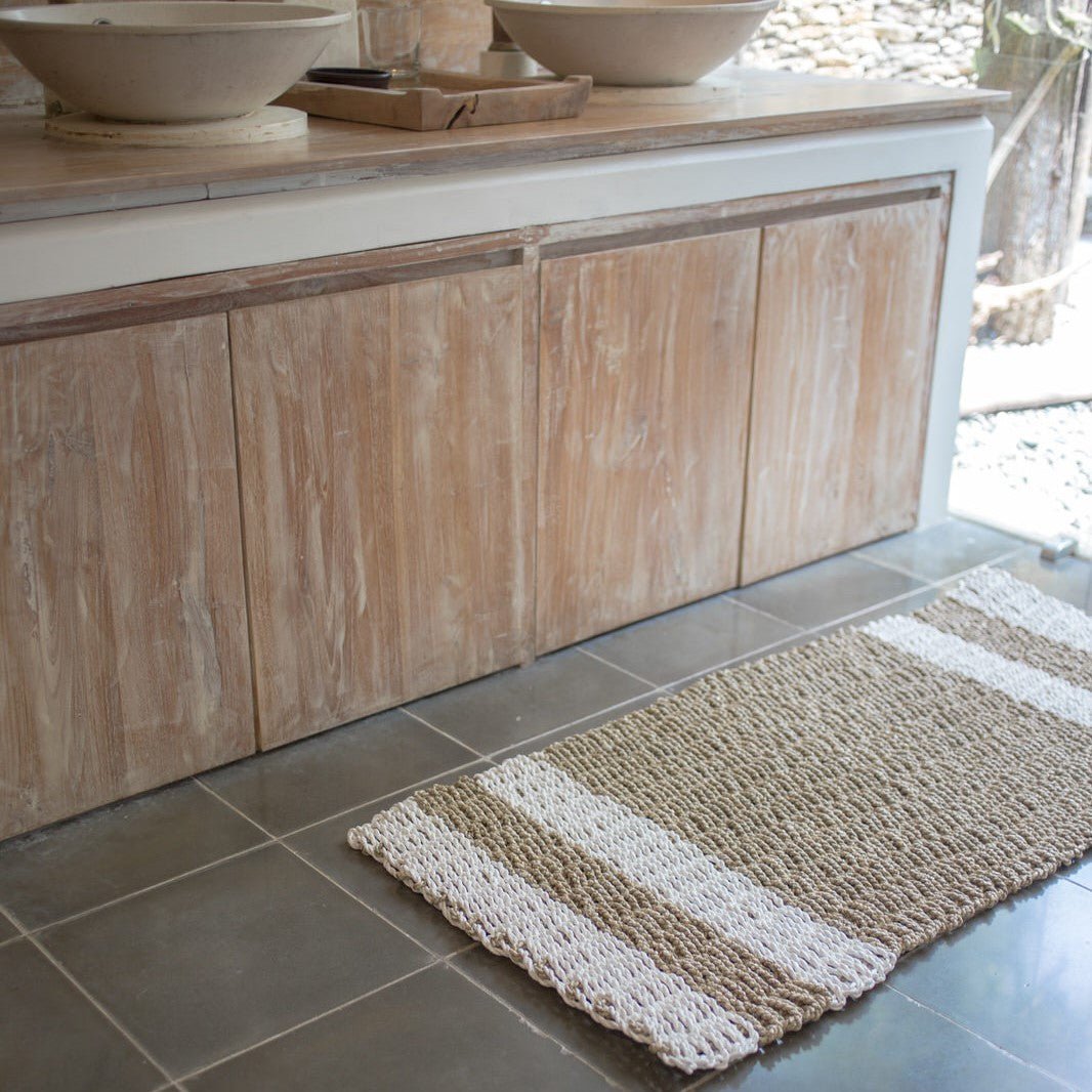 Zeegras Tapijt 120x60 cm – Gestreept Vloerkleed SEWU | Natuurlijk &amp; Handgemaakt
