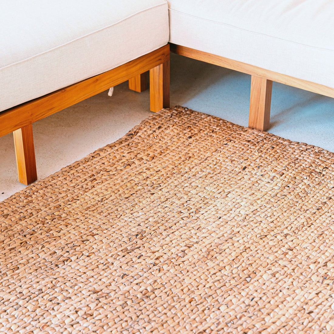 Vierkant Boho Vloerkleed – Handgeweven Sawah Stijl