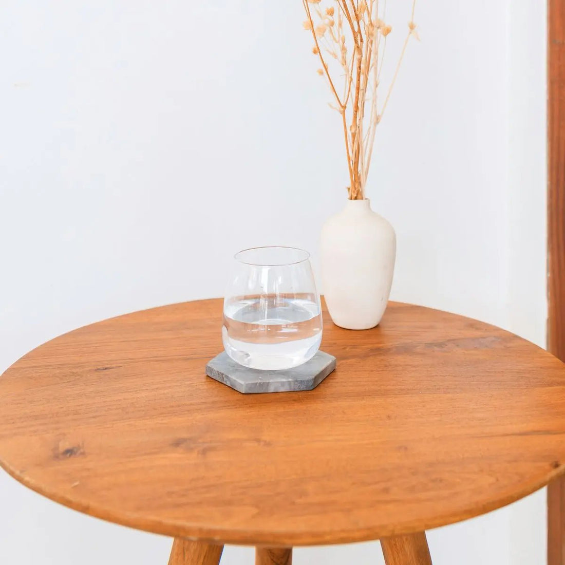 Zeshoekige Grijze Marmeren Onderzetters INAI | Set van 4 of 8