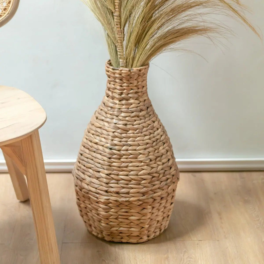 Boho Vaas DAYANA – Naturel, Geweven Waterhyacint