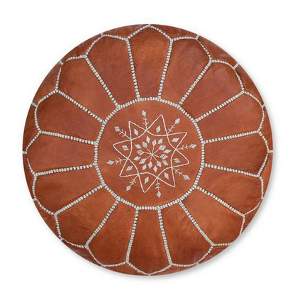 Lederen Pouffe – Terra Brown | Stijlvol &amp; Duurzaam