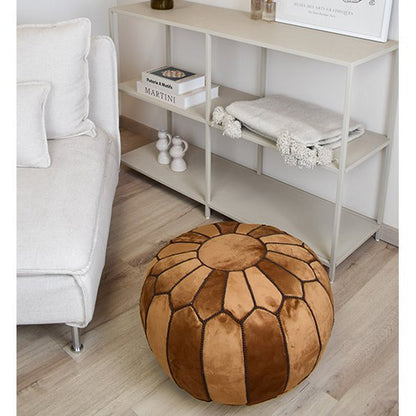 Velvet Pouffe – Karamelbruin