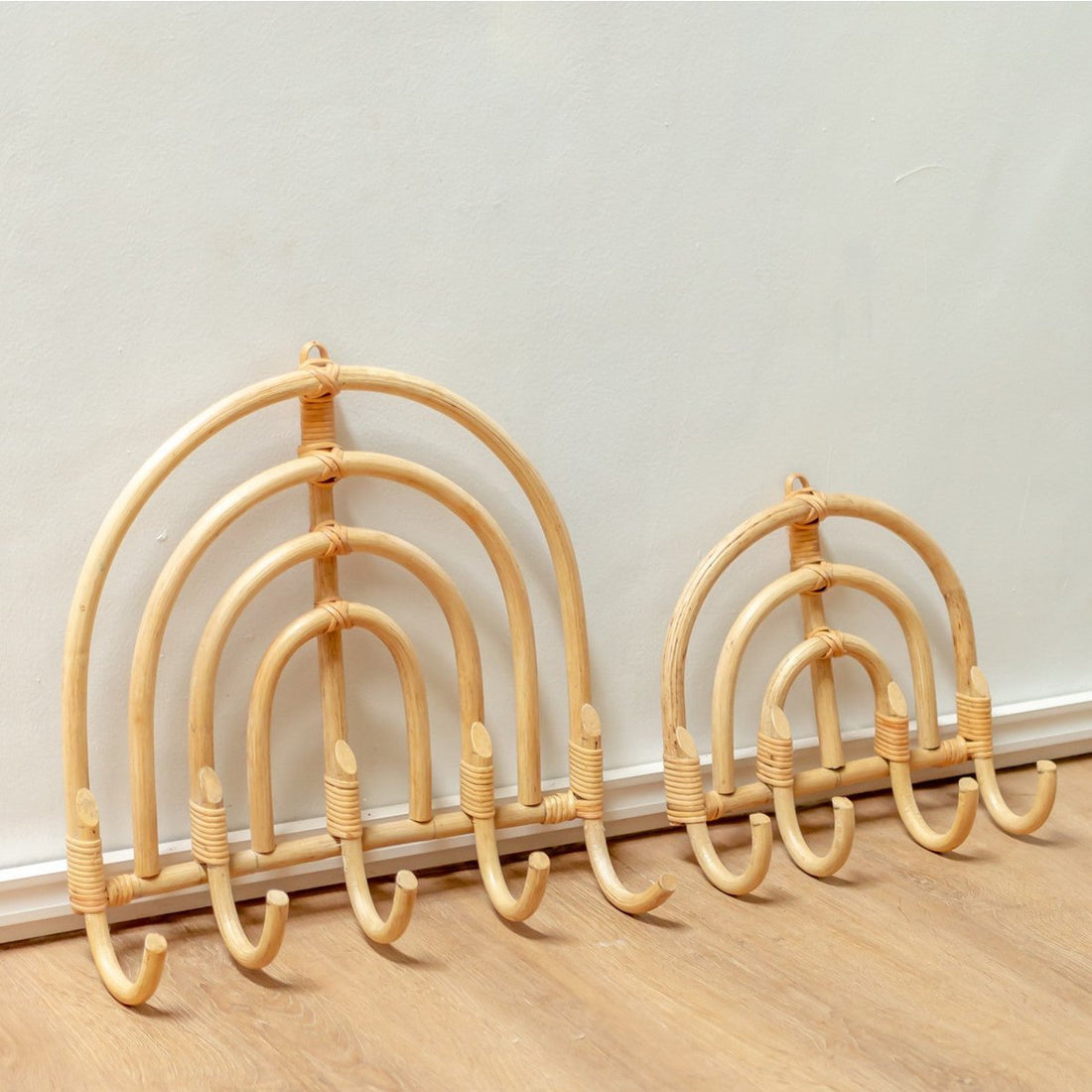 Rotan Kapstok MAKU – Beige Wandhaken | 2 Maten