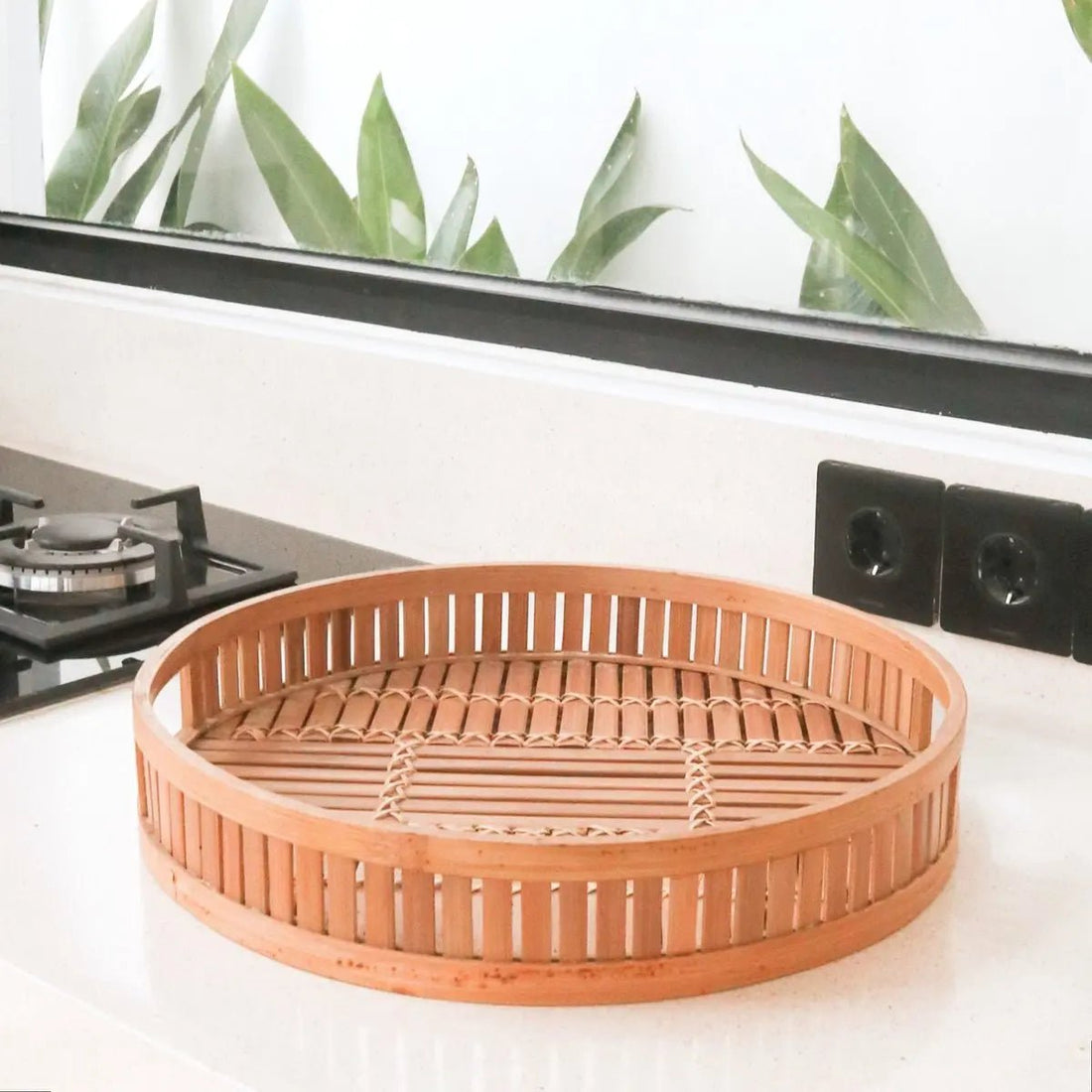 SENAYAN Rond Bamboe Dienblad Ø40 cm – Decoratief Serveerblad