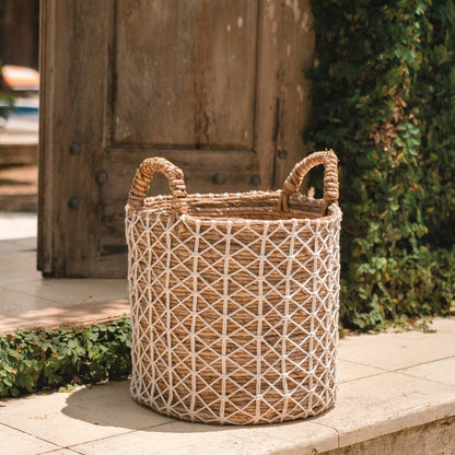 KERSO Boho Was-, Planten- &amp; Opbergmand – Bananenvezel (3 Maten)