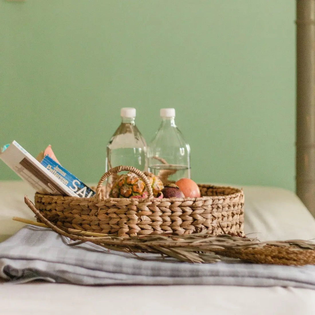 Decoratief dienblad MATAHARI gemaakt van waterhyacint (3 maten)