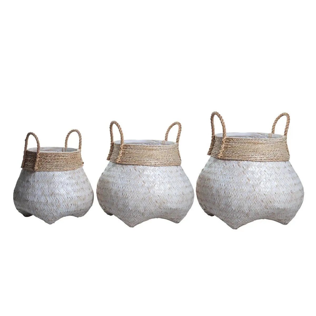 Witte Plantenmand BENOA – Grote Wasmand, 3 Maten