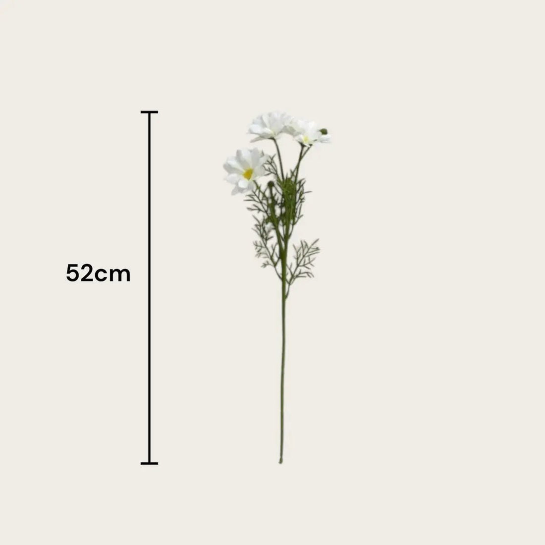 3D real touch chrysanthemum white | Zijden kunstbloem | Lengte 52cm  1stk