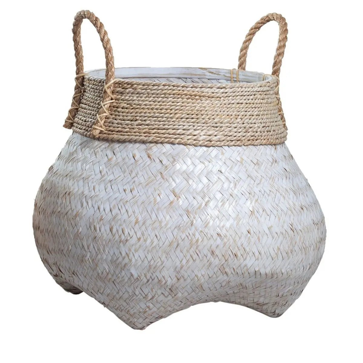 Witte Plantenmand BENOA – Grote Wasmand, 3 Maten