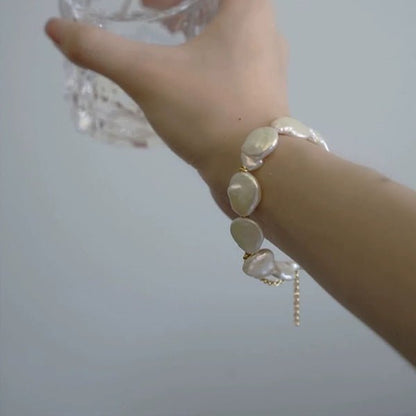 Unieke barokke parelmuntkralenarmband