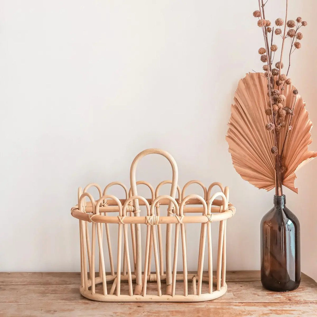 KUNO Handgemaakte Kranten- & Tijdschriftenmand van Rotan