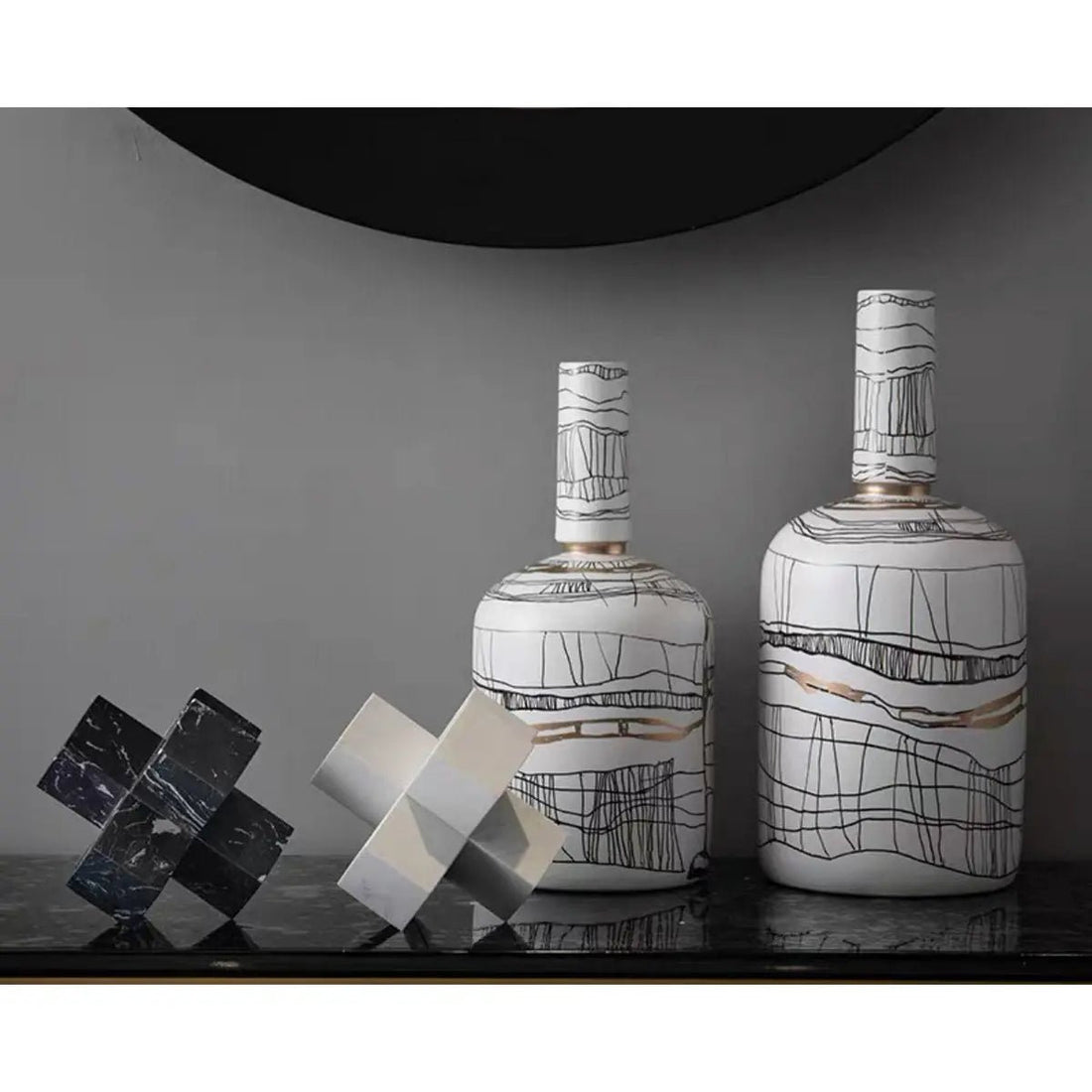 Modern Zwart Marmeren Kruis Groot