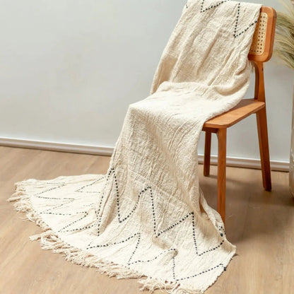 Katoenen deken | Sprei | Bedovertrek | Bankdeken 140x200 cm LINGGAH Handgeweven van katoen
