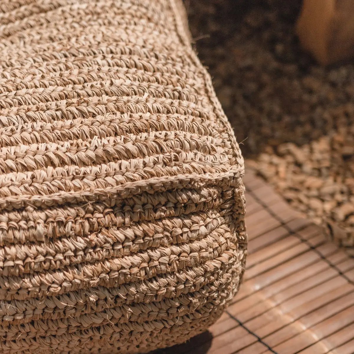 Poef | Zitzak PADAR gemaakt van Raffia