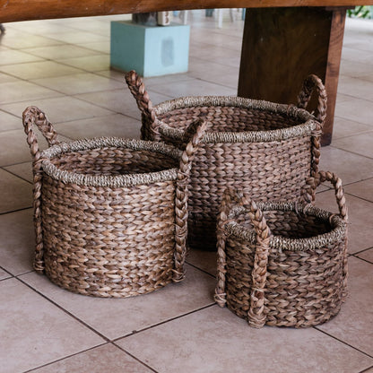CANGGU Waterhyacint Mand – Plant-, Was- &amp; Opbergmand 3 Maten