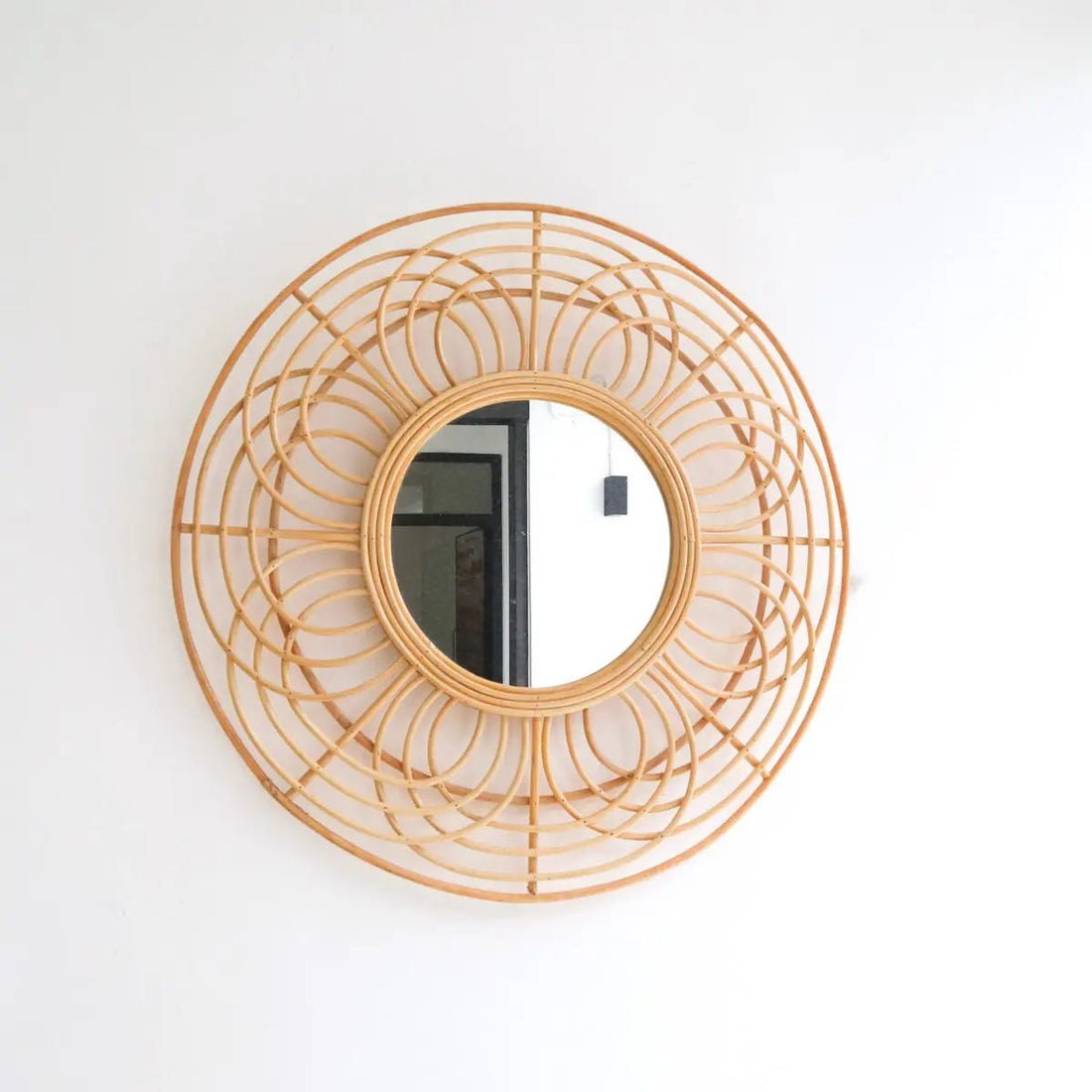 Ronde Rotan Spiegel PUTUK | Boho Wandspiegel 58 cm Handgemaakt