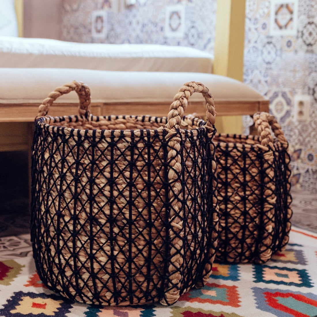 PRAYA Wäschekorb & Pflanzenkorb – Hergestellt aus Wasserhyazinthe