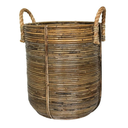 Ronde Rotan Was- &amp; Plantenmand OTERE | Boho Decoratieve Mand (2 Maten)
