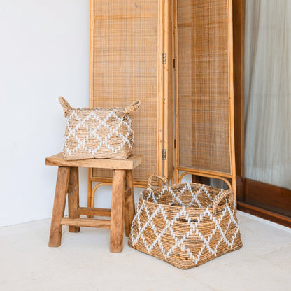 GANDARIA Boho Was-, Plank- &amp; Opbergmand – Bananenvezel (2 Maten)